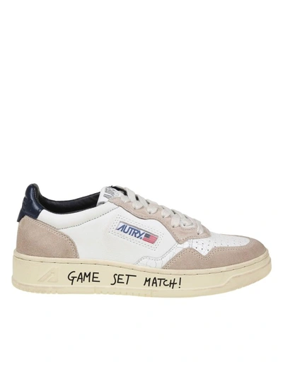 Autry Sneakers In White And Blue Leather In Neutrals