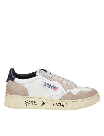 Autry Sneakers In White And Blue Leather In Multicolor