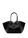 Demellier Black New York Mock Croc Tote Bag In Black