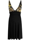 Versace Jeans Couture Logo-print Minidress In Black