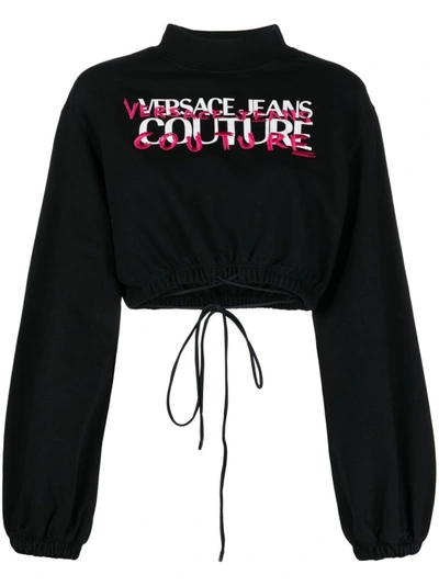 Versace Jeans Couture Black Embroidered Sweatshirt