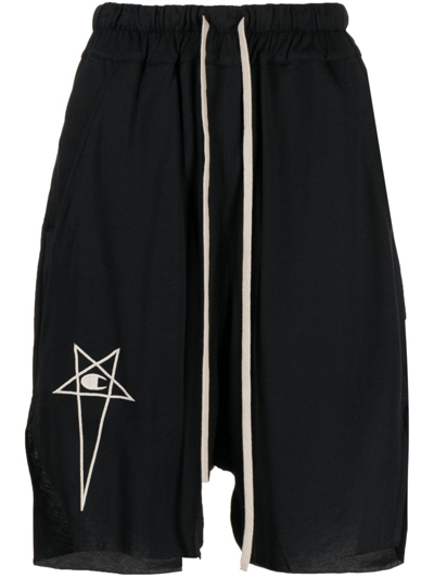 Rick Owens Black Champion Edition Dolphin Shorts