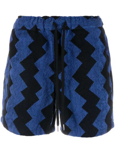 Oas Company Terry Towelled Shorts In Blue