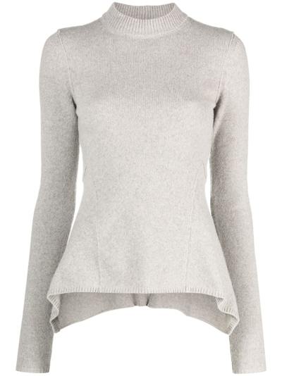 Rick Owens Crew-neck Long-sleeve Jumper In Grey