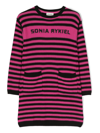 Sonia Rykiel Enfant Striped Long-sleeve Knitted Dress In Pink