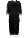 Lanvin Viscose And Silk Dress With Rafia Details In Black