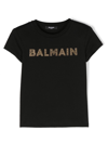 Balmain Crystal-embellished Logo-print T-shirt In Black