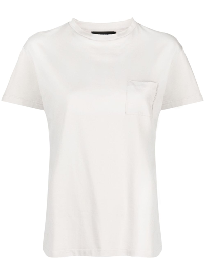 Fabiana Filippi Cotton Short-sleeved T-shirt In Grey