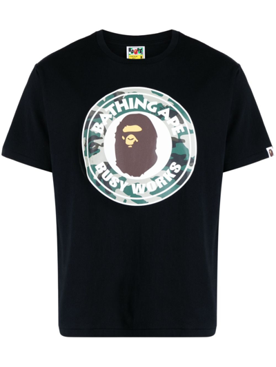 A Bathing Ape Logo-print Short-sleeve T-shirt In Black