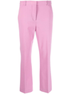 MOSCHINO VIRGIN WOOL-BLEND CROPPED TROUSERS
