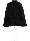 Rick Owens Sail Wide-sleeve Virgin Wool Jacket In Black