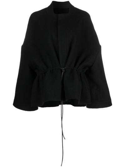 Rick Owens Sail Wide-sleeve Virgin Wool Jacket In Black