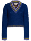 MARNI STRIPED-TRIM MOHAIR-BLEND JUMPER