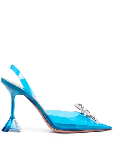 Amina Muaddi Rosie Crystal-embellished 105mm Pumps In Blue