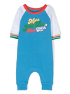 Marc Jacobs Logo-print Cotton Romper In Blue