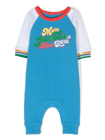 Marc Jacobs Babies' Logo-print Cotton Romper In Blue