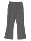 Monnalisa Houndstooth-pattern Flared Trousers In Black