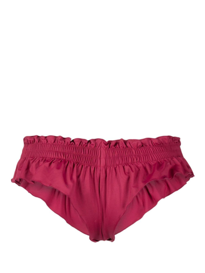 Frankies Bikinis Pippa Ruffle-detail Bikini Bottoms In Red