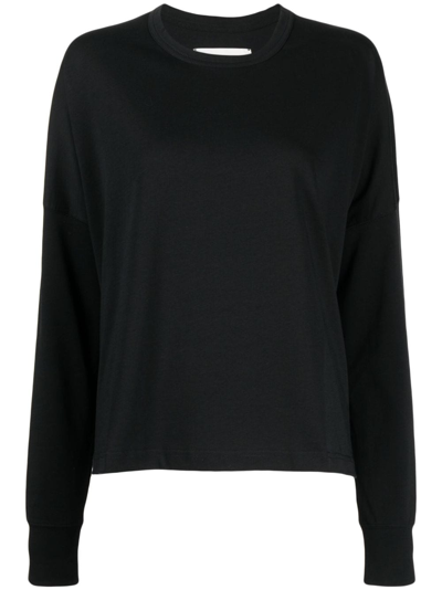 Studio Nicholson Crew-neck Long-sleeve Sweatshirt In Black