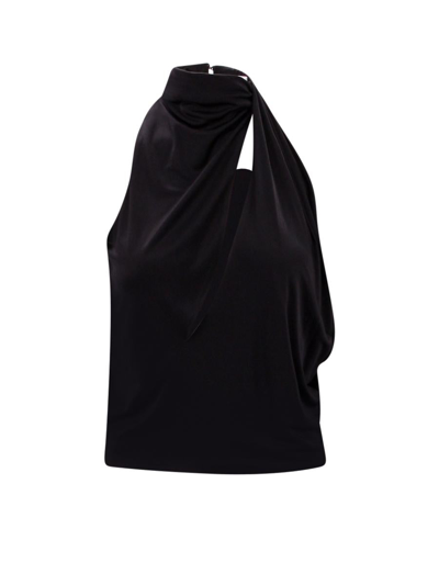 Versace Women Blouse Fabric Jersey Top In Black
