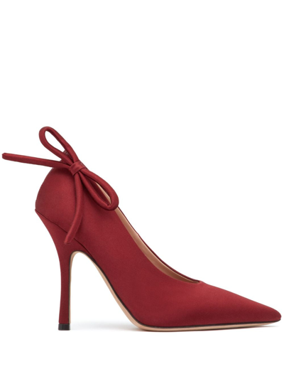 Valentino Garavani Nite-out Bow-detailed Satin Pumps In Maroon