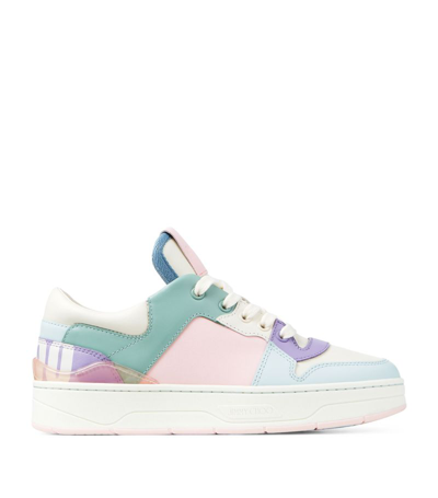 Jimmy Choo Florent F Logo-print Leather Low-rise Trainers In X Powder Pink/pastel Mix