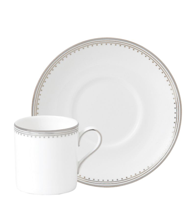 Wedgwood Vera Wang Grosgrain Coffee-cup And Saucer In White