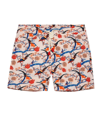 Orlebar Brown Standard Straight-leg Mid-length Printed Swim Shorts In Pink