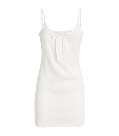 Leset Pointelle Mini Dress In White
