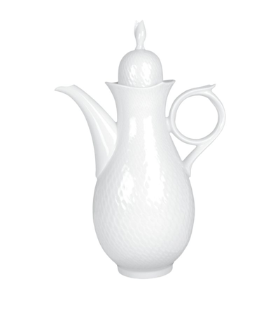 Meissen Porcelain Waves Relief Coffee Pot (1.3l) In White