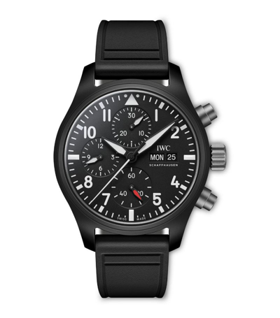 Iwc Schaffhausen Ceramic Top Gun Pilot Watch 42mm In Black