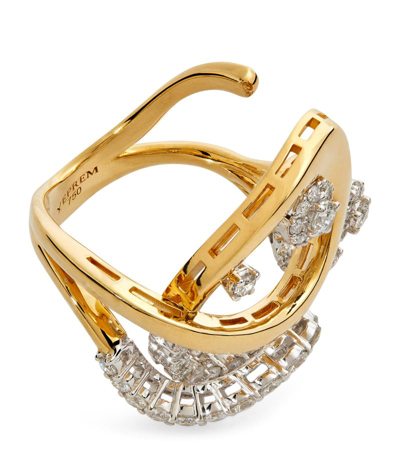 Yeprem Yellow Gold And Diamond Golden Strada Twist Ring