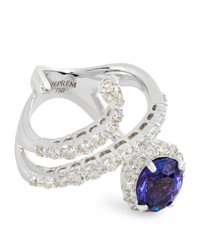 Yeprem White Gold, Diamond And Tanzanite Reign Supreme Ring