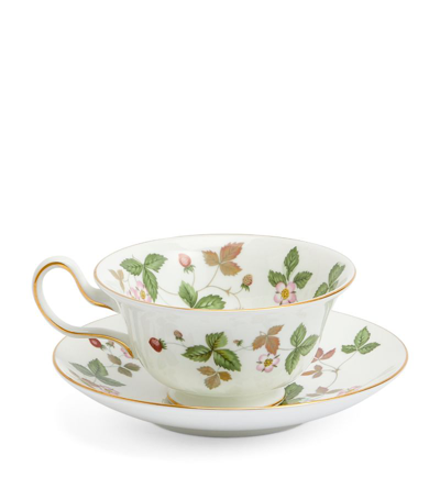 Wedgwood Wild Strawberry Teacup And Saucer In Multi