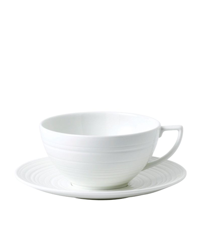 Wedgwood Jasper Conran Strata Teacup And Saucer In White