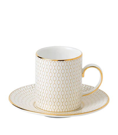 Wedgwood Arris China Espresso Cup And Saucer Set In White