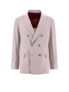 Brunello Cucinelli Notched-lapel Single-breasted Blazer In Beige