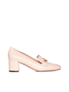 Bally Block Heel Pumps Metal Hardware In Dusty Petal 23 50