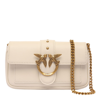 Pinko White Leather Love Shoulder Bag In White