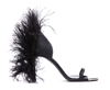 Sergio Rossi + Area Feather-trimmed Satin Sandals In Black