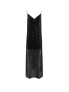 The Nina Studio Long Dress With All-over Sequins In Black