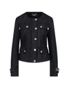 Versace Medusa Head Single-breasted Tweed Jacket In Black