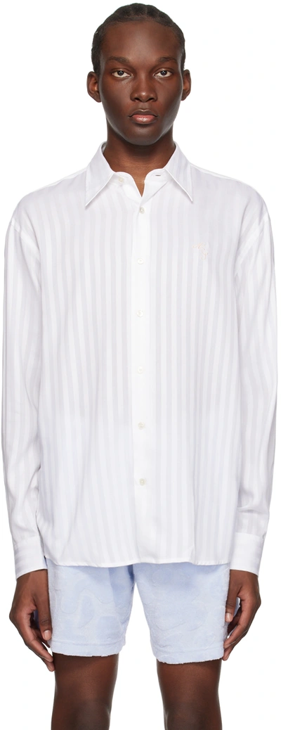 Acne Studios White Striped Shirt In 100 White