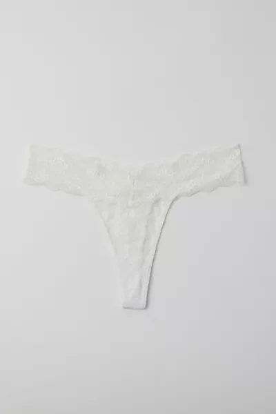 Out From Under Lace Low-rise Thong In White