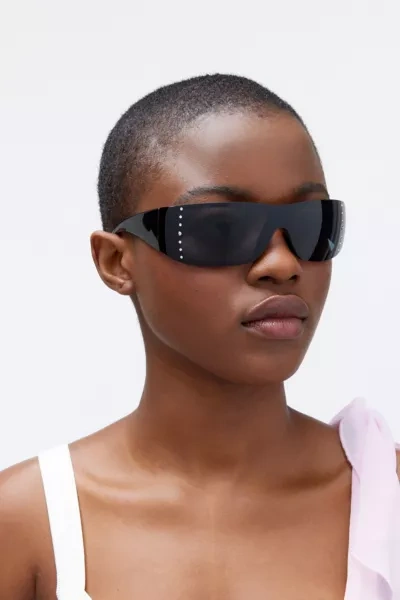 Urban Outfitters Kendra Shield Sunglasses In Black