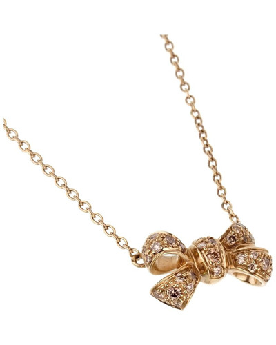 Heritage Pomellato Pomellato 18k 0.32 Ct. Tw. Diamond Fancy Bow Necklace (authentic )