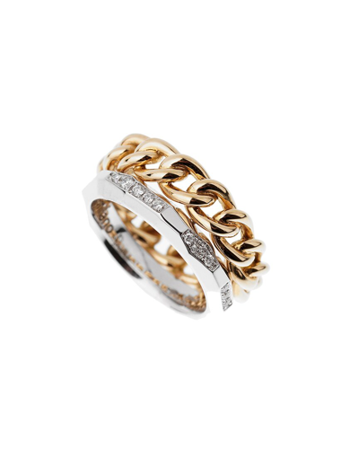 Heritage Pomellato Pomellato 18k Two-tone 0.20 Ct. Tw. Diamond Ring (authentic )