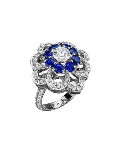 Heritage Graff Graff Platinum 2.95 Ct. Tw. Diamond & Sapphire Cocktail Ring (authentic Pre- Owned)