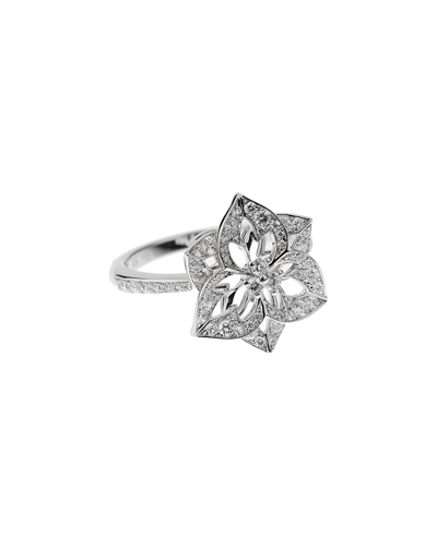 Heritage Boucheron Boucheron 18k 0.57 Ct. Tw. Diamond Small Flower Cocktail Ring (authentic Pre-  Owned)