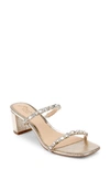 Jewel Badgley Mischka Women's Alessia Block Heel Evening Slide Sandals In Light Gold